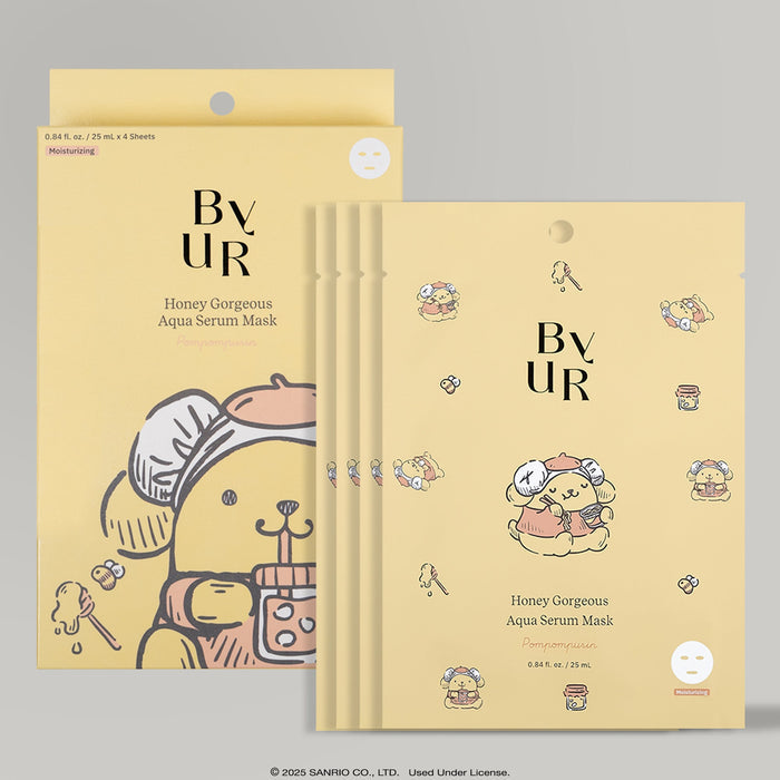 Pompompurin x ByUR Honey Gorgeous Aqua Serum Mask (Sanrio K-Spa Edition) Beauty ByUR US 4pc
