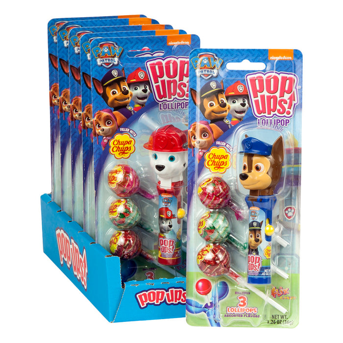 Pop Ups Lollipop Paw Patrol 1.26oz Blister Pack - 6ct