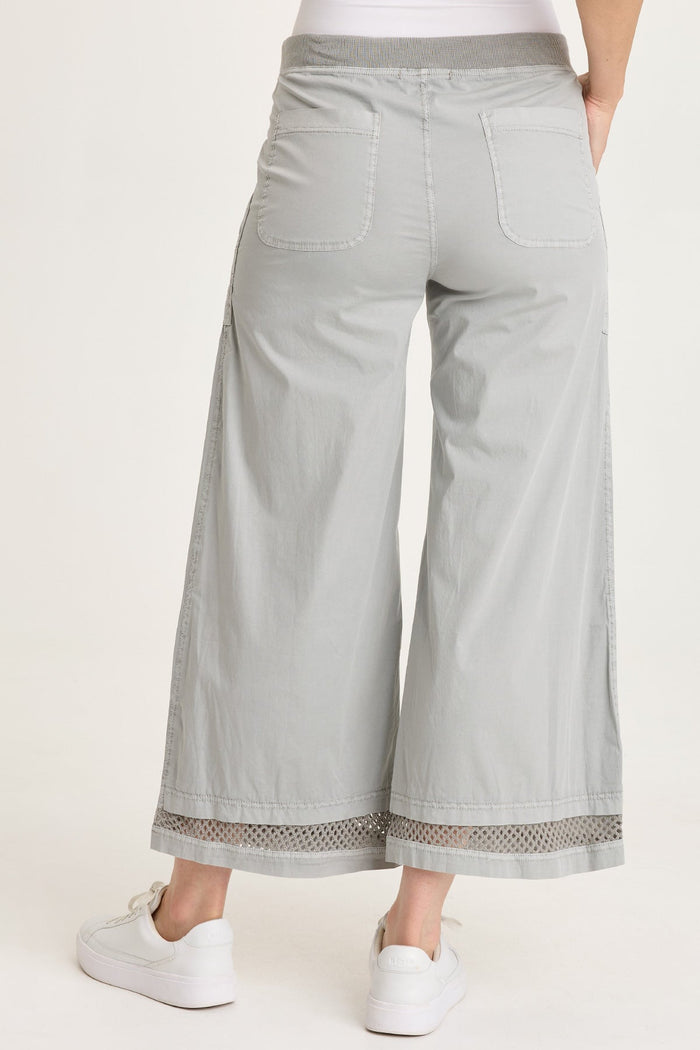 XCVI Roel Poplin/Mesh Gaucho Crop