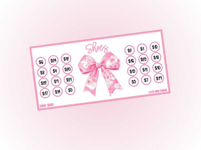 Shoes | Savings Insert or Cash Envelope | Pink Chinoiserie | 300