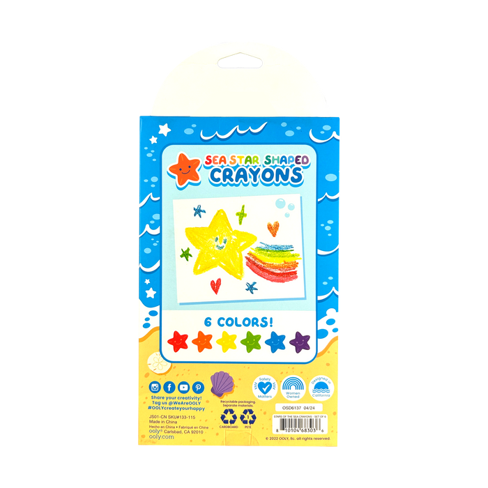 Stars of the Sea Crayons back of packaging