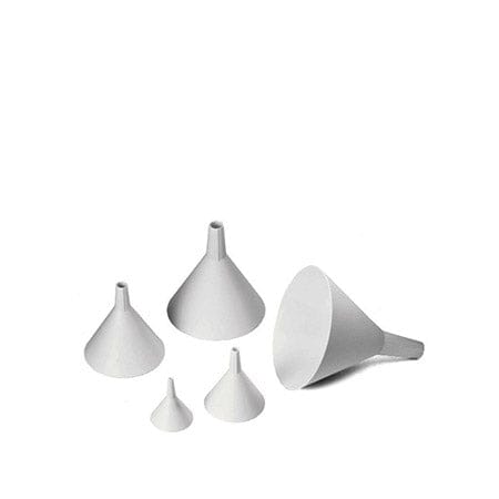 Tablecraft 5-Piece White Plastic Funnel Set This Tablecraft 5 white plastic funnel set is a necessity for any kitchen or restaurant-TABL-5 Hannah's Variety Store