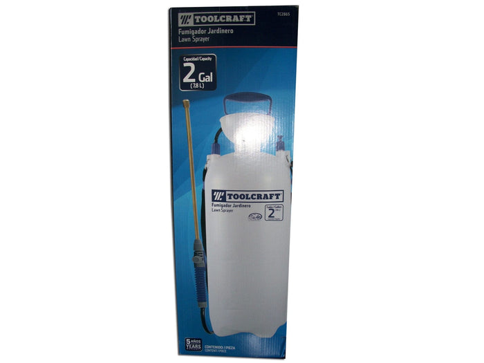 Toolcraft 1 & 2 Gallon Pump Pressure Garden Sprayer With Shoulder Strap - Lawn and Garden Pump Pressure Sprayer for Herbicides, Fertilizers, Mild Cleaning Solutions and Bleach - TC2865 / TC2864 MEGA