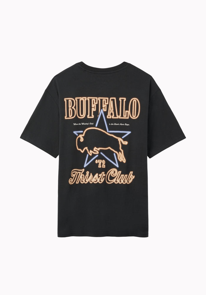 Tordan Men's Buffalo Neon Print Graphic Tee, Black - BM24967