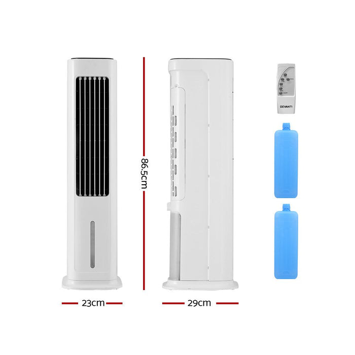 Tower Evaporative Air Cooler Conditioner Portable Cool Fan Humidifier 6L -Home Living Store - -