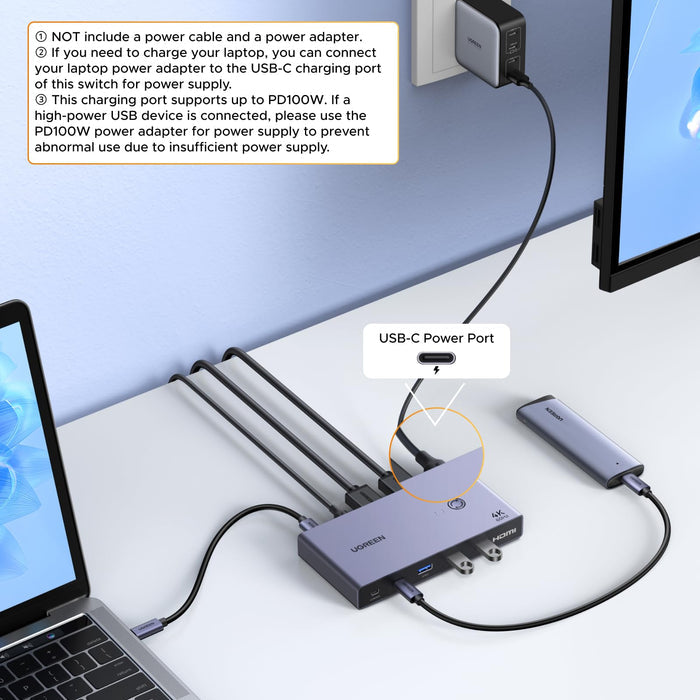 UGREEN KVM Switch (2 PCs, 4K@60Hz, 5Gbps) - UGREEN EU