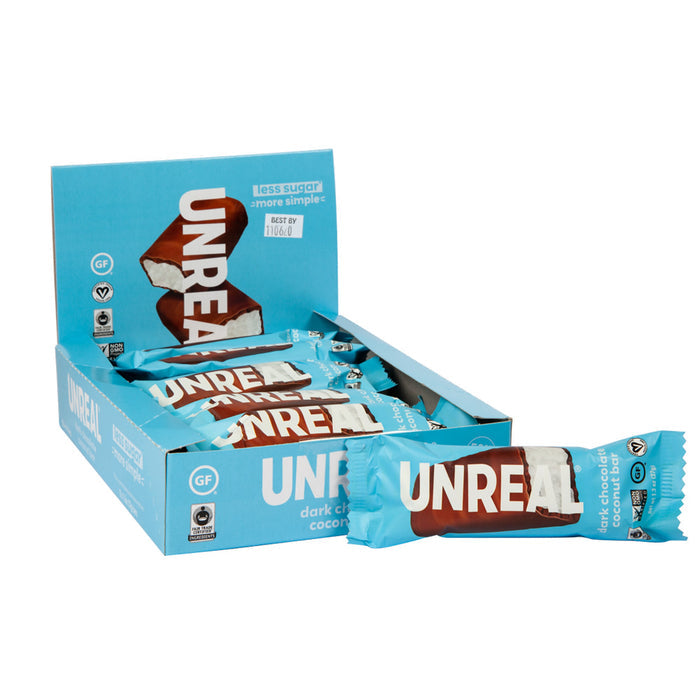 Unreal Dark Chocolate Coconut Candy Bars - 12 Count