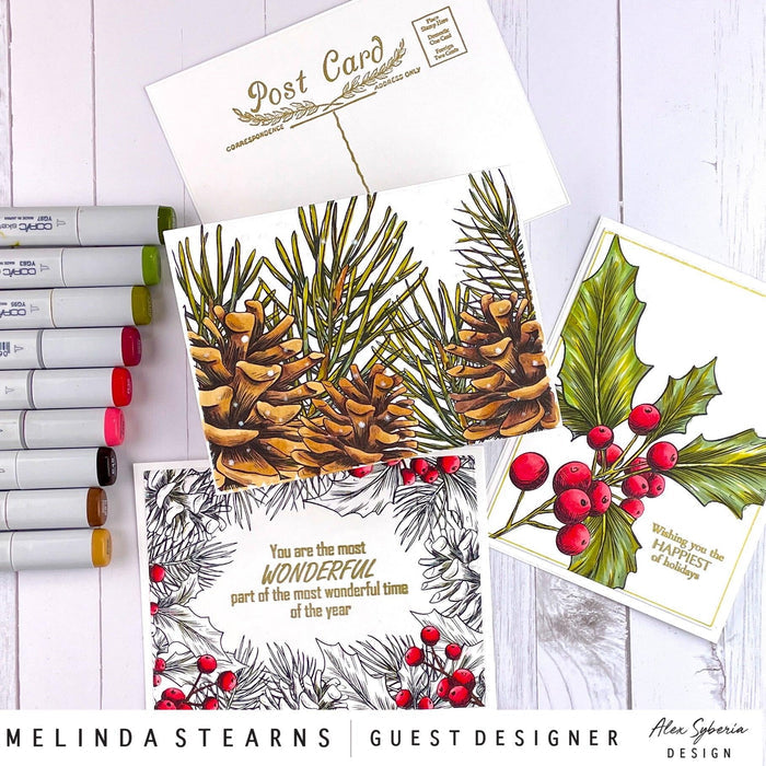 Vintage Collection - Christmas Pine Tree Digital Stamp - Alex Syberia Designs