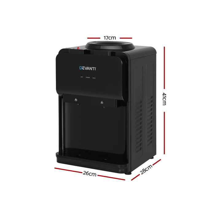Water Cooler Dispenser Bench Top Cold Hot Two Taps Instant Machine Black-Home Living Store-