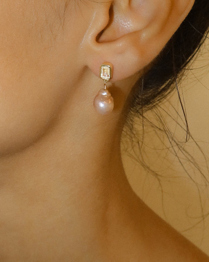 White Topaz Baroque Petite Drop