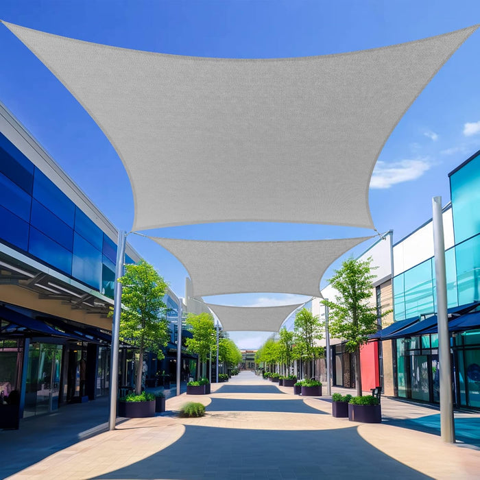 10'X13' Shade Sail Rectangle Curved Sun Shade Sail UV Block Breathable for Patio Garden Outdoor Backyard - Eco Trade Company
