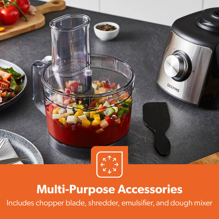 1200W Compact Food Processor, Blender & Grinder Silver