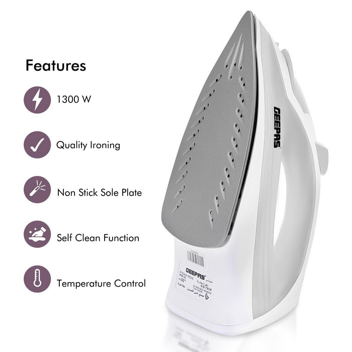 1300W 'Fast Glide' Lightweight Non-Stick Steam Iron