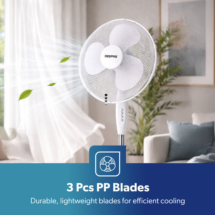 16 Inch White Oscillating Electric Pedestal Fan
