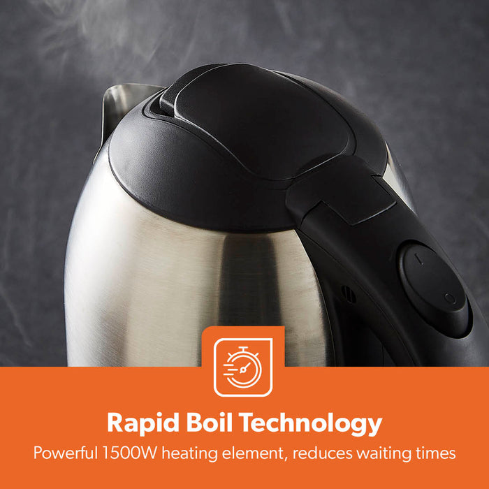 1.8L Cordless Stainless Steel Electric Kettle, 1800W Fast Boil