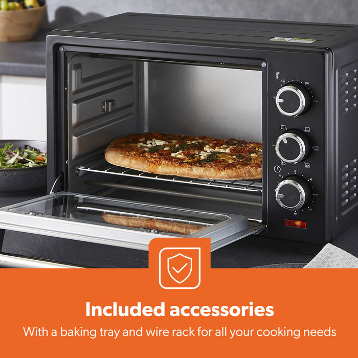 19L Compact Electric Oven With Rotisserie, Bake, Roast & Grill 1280W