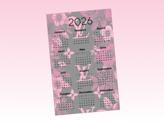 2026 Year at a glance | A5 Rings | Blk Floral L