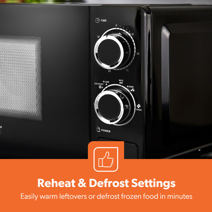 20L Black Solo Freestanding Manual Microwave