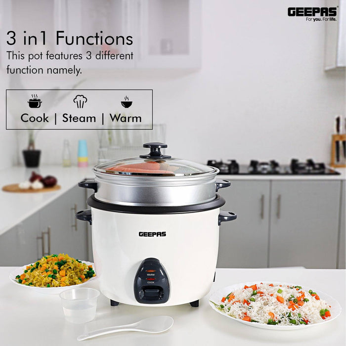2.2L Rice Cooker with Steamer Geepas | For you. For life.
