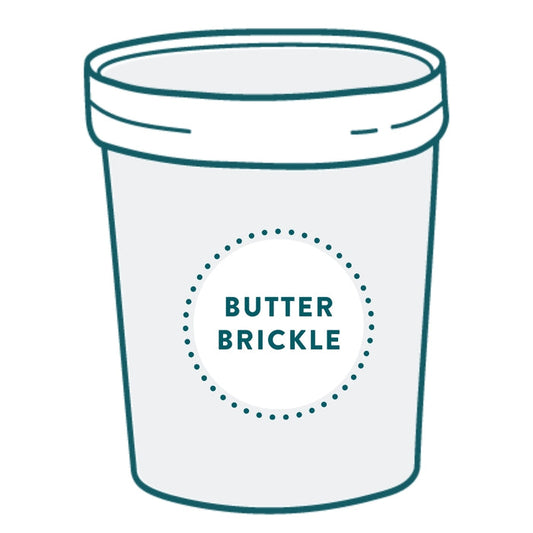 2.75 gallon of butter brickle ice cream available for pickup