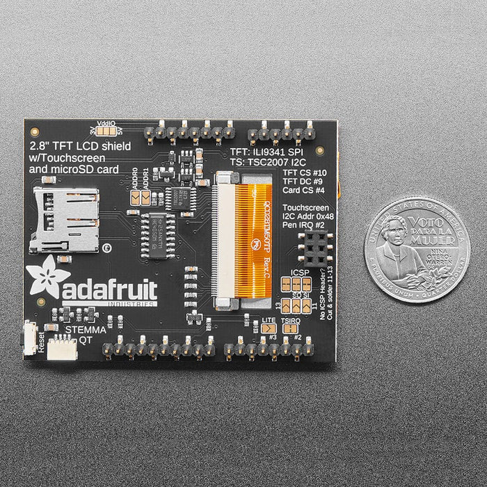 2.8" TFT Touch Shield for Arduino with Resistive Touch Screen v2 - STEMMA QT / Qwiic by Adafruit - The Pi Hut