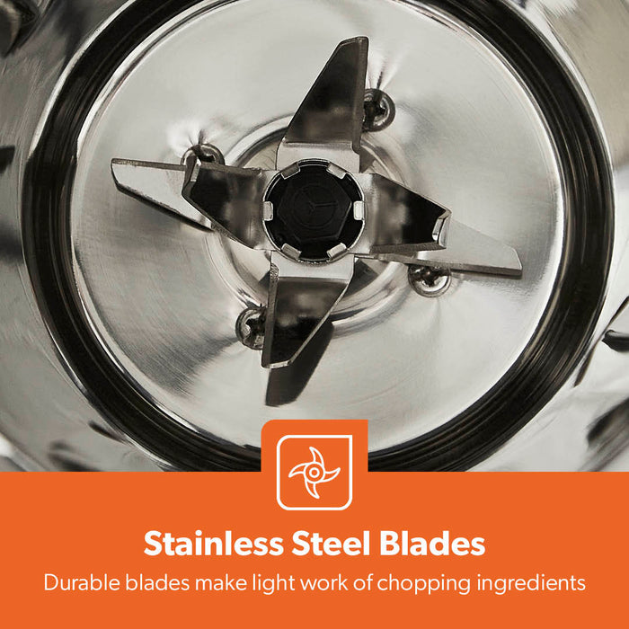 Image showing off the stainless steel blades inside of the mixer grinder jars and jugs.