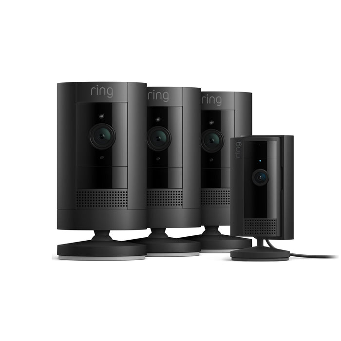 Black:3-pack Outdoor Camera Battery + Indoor Camera (2nd Gen) (Stick Up Cam + Indoor Camera)