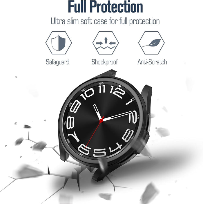 [4 Pack] Galaxy Watch 6 Classic (43mm) Case with Screen Protector | Fintie