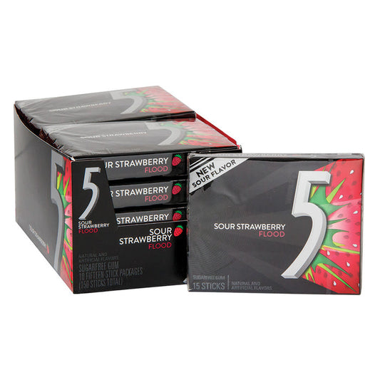 5 Flood Gum Sour Strawberry - 10ct
