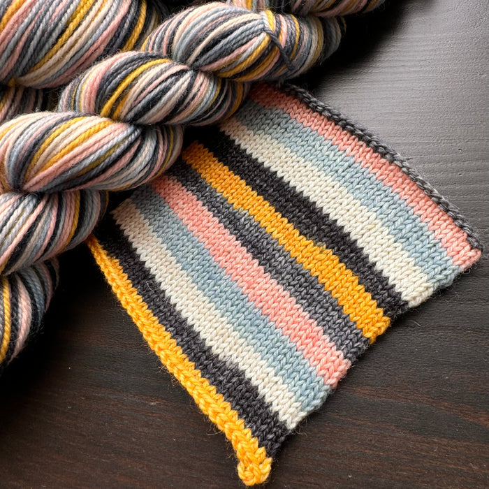 50 Gram Mini - Let Sparks Fly - Self Striping Merino Nylon Sock