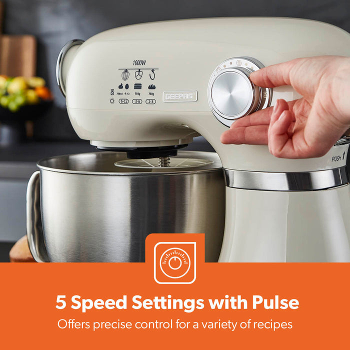 5L Cream Stand Mixer Electric Food Mixer With 12-Speeds