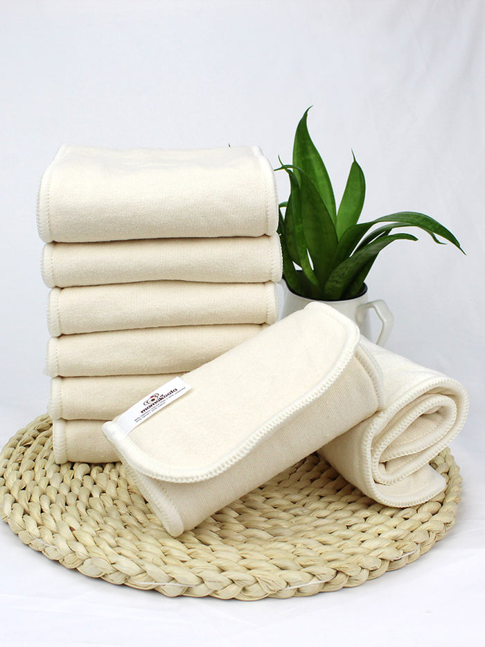 6-Layer Bamboo Hemp Cotton Cloth Diaper Insert NO Snaps- Night Time Solution