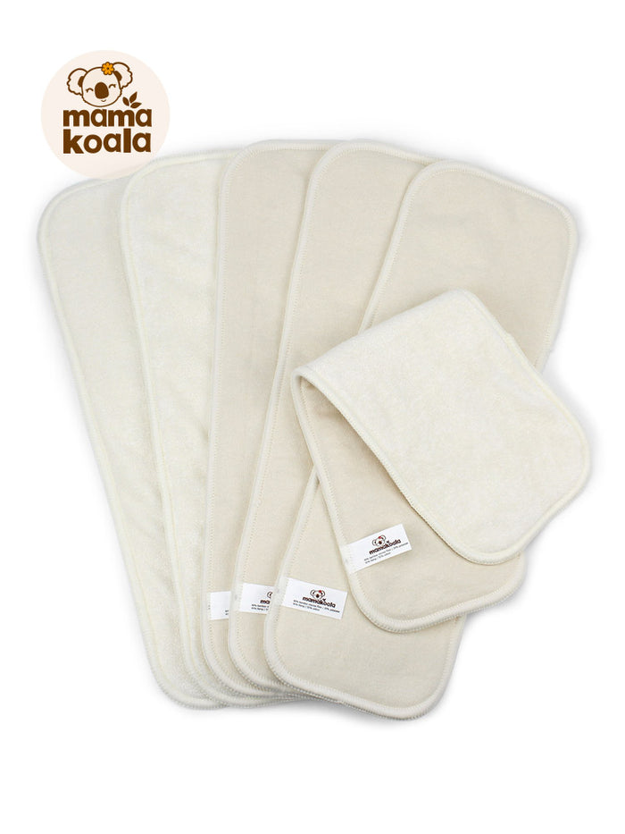 6-Layer Bamboo Hemp Cotton Cloth Diaper Insert NO Snaps- Night Time Solution