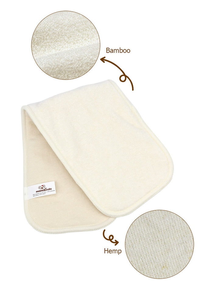6-Layer Bamboo Hemp Cotton Cloth Diaper Insert NO Snaps- Night Time Solution