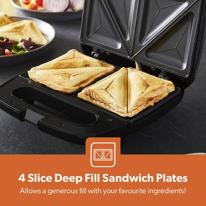 750W 2-Slice Toastie Maker Non-Stick Sandwich Toaster