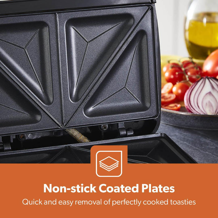 750W 2-Slice Toastie Maker Non-Stick Sandwich Toaster