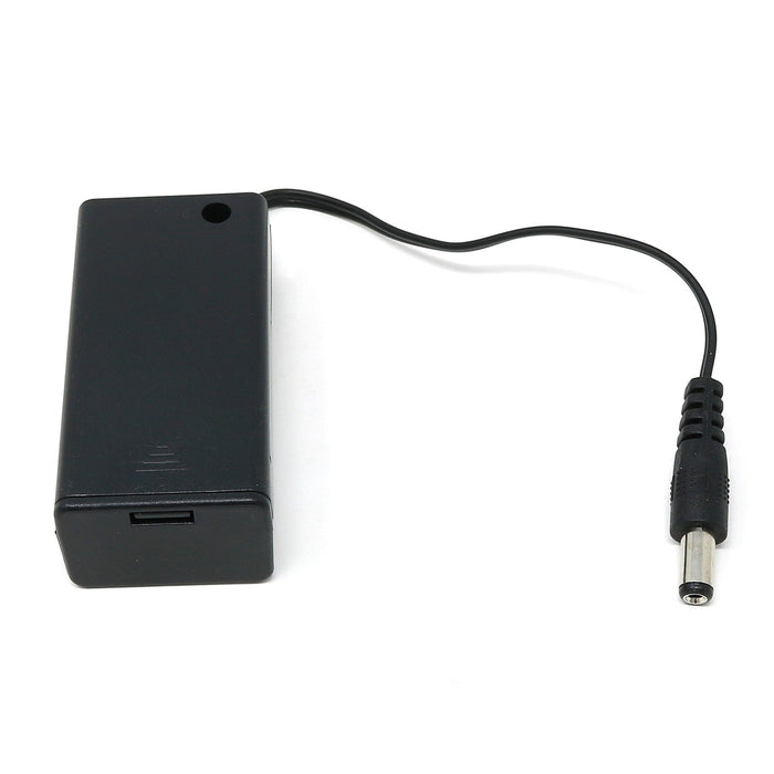 9V battery holder with switch &  5.5mm/2.1mm plug by The Pi Hut - The Pi Hut