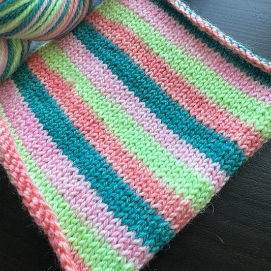 Watermelon Splash - Self Striping Merino Nylon Sock