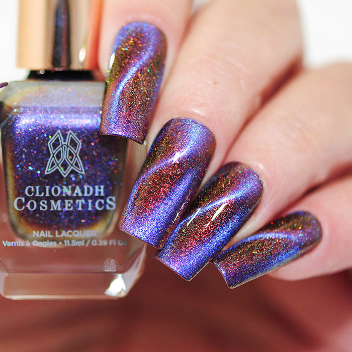Close up of nails done on fair skin tone with Acid Rain nail lacquer.