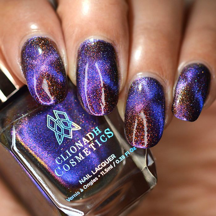 Close up of nails done on medium skin tone with Acid Rain nail lacquer