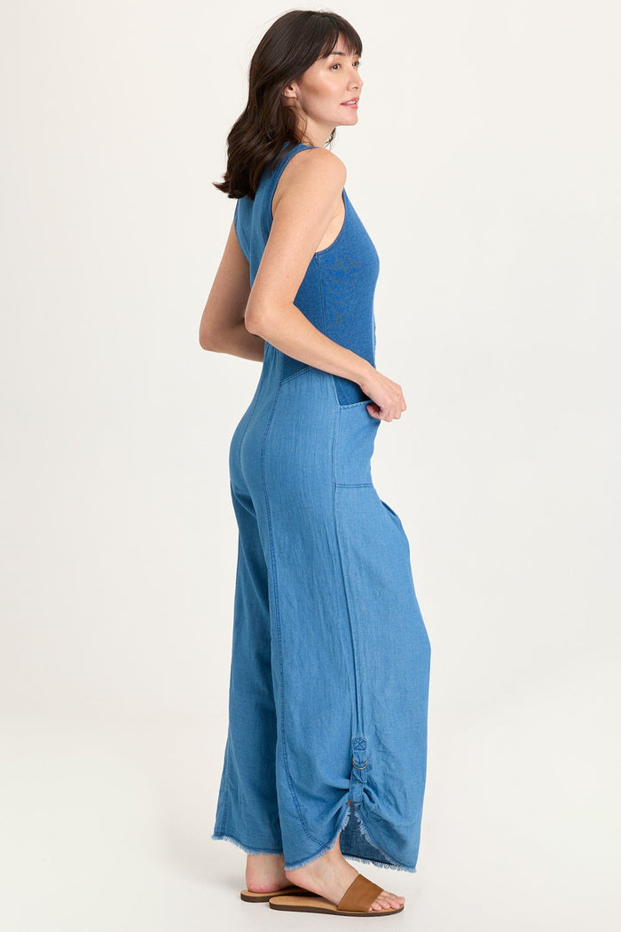 XCVI Aisling Indigo Snap-Up Jumpsuit