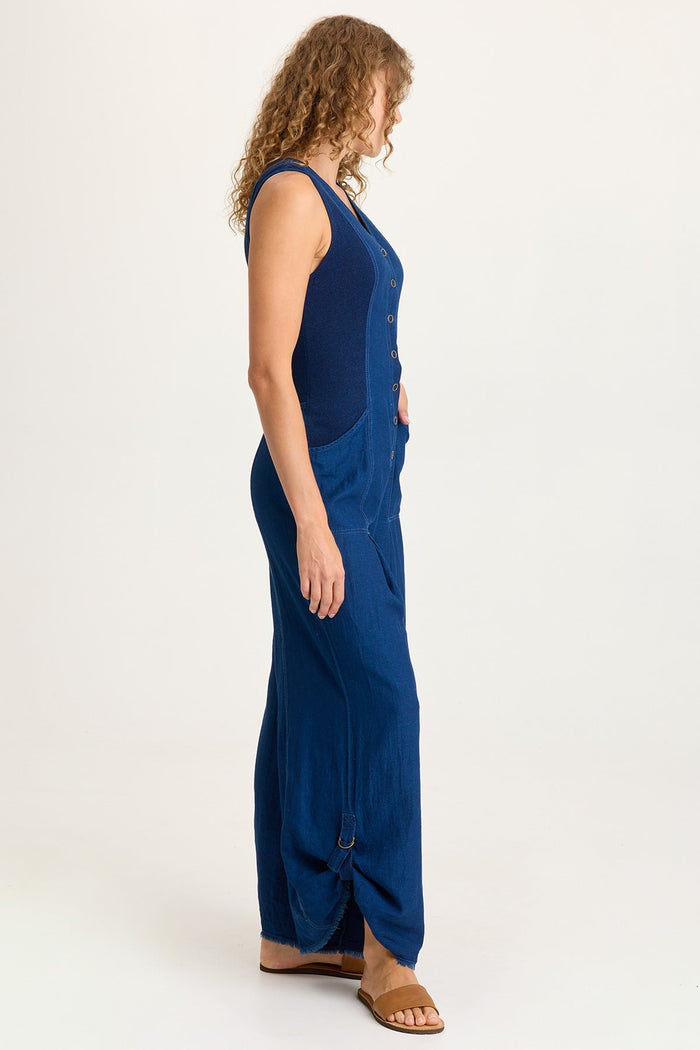 XCVI Aisling Indigo Snap-Up Jumpsuit