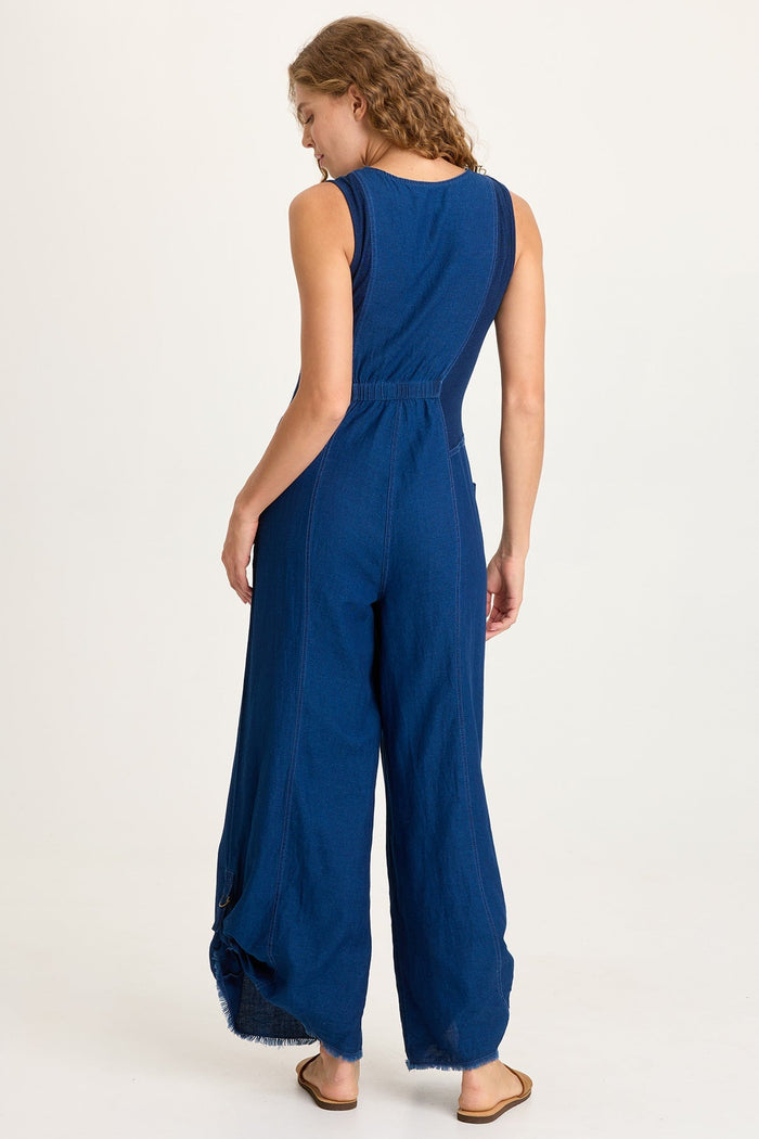XCVI Aisling Indigo Snap-Up Jumpsuit