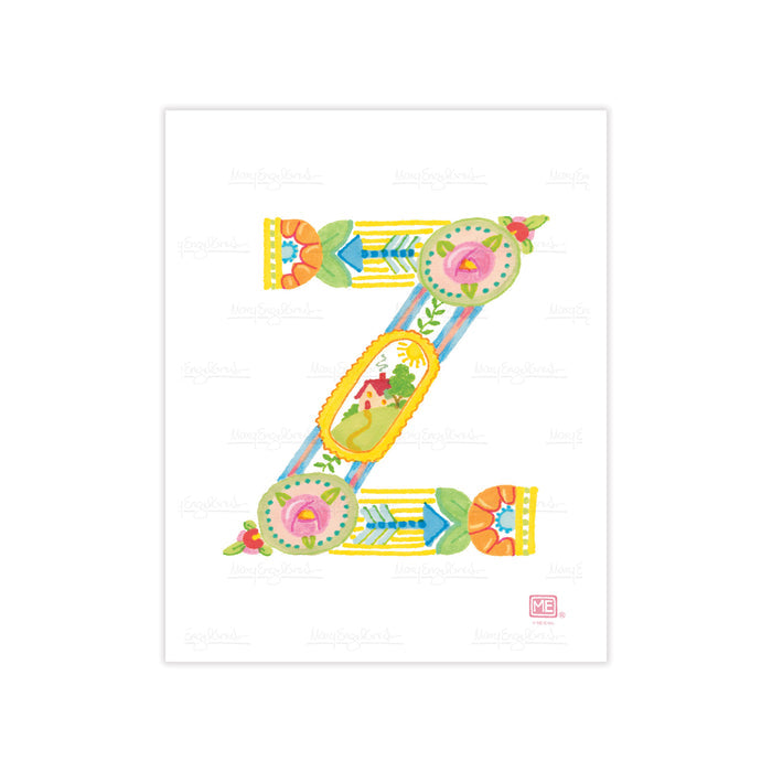 Alphabet Garden Letter Z Small Print