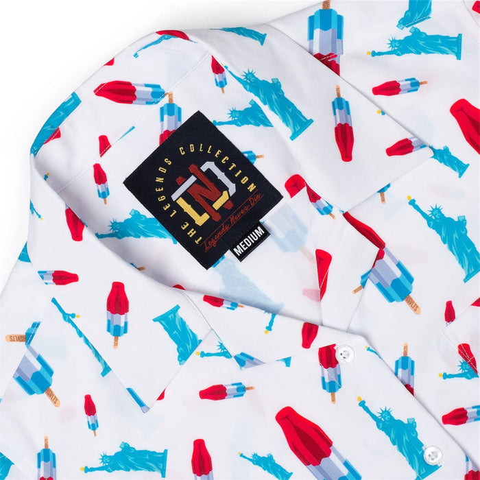 RSVLTS RSVLTS Women's Short Sleeve Shirt America Pops & Freedom – Women's KUNUFLEX Short Sleeve Shirt (Legends Edition) America Pops & Freedom – Women's KUNUFLEX Short Sleeve Shirt (Legends Edition)