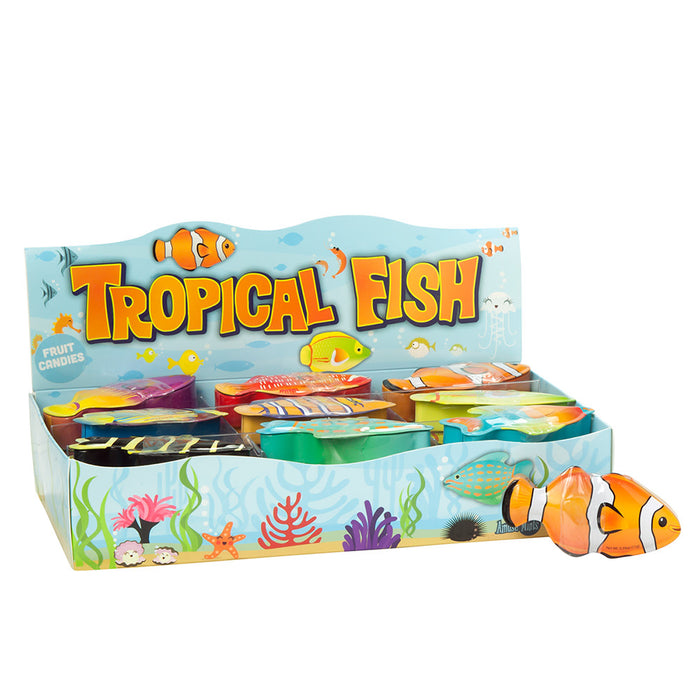 Amusemints Tropical Fish Sugar Free Sour Fruit Candies 0.39oz Tin - 27ct