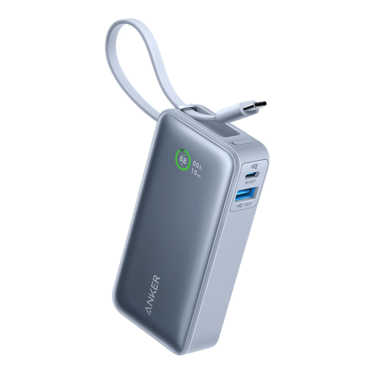 Anker Nano Power Bank 30W Built-In USB-C Cable Blue | A1259H31 Anker Euronics Ireland