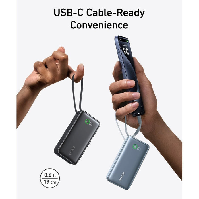 Anker Nano Power Bank 30W Built-In USB-C Cable Blue | A1259H31 Anker Euronics Ireland
