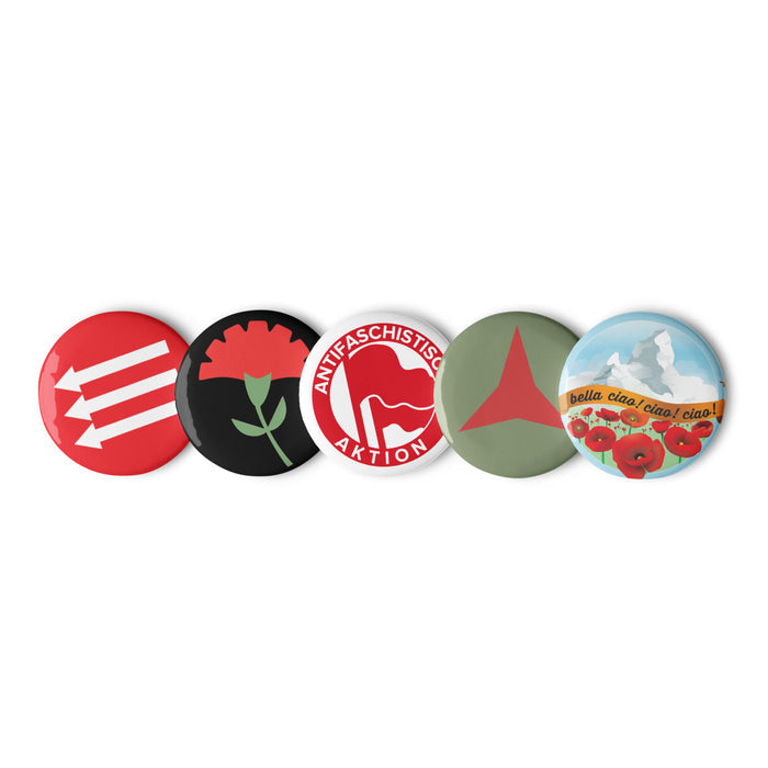 Anti-Fascist Pin Button Pack