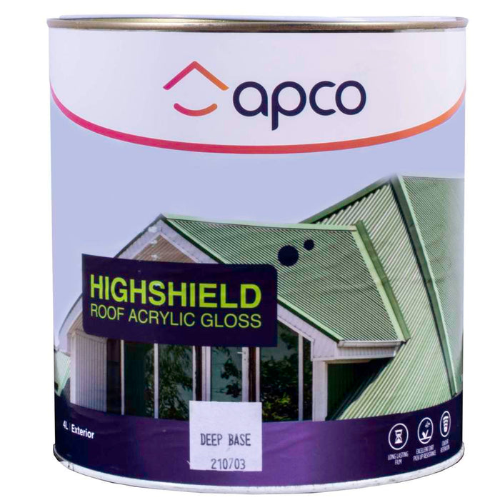 Apco Highshield Roof Paint Gloss Acrylic Deep Base 4L